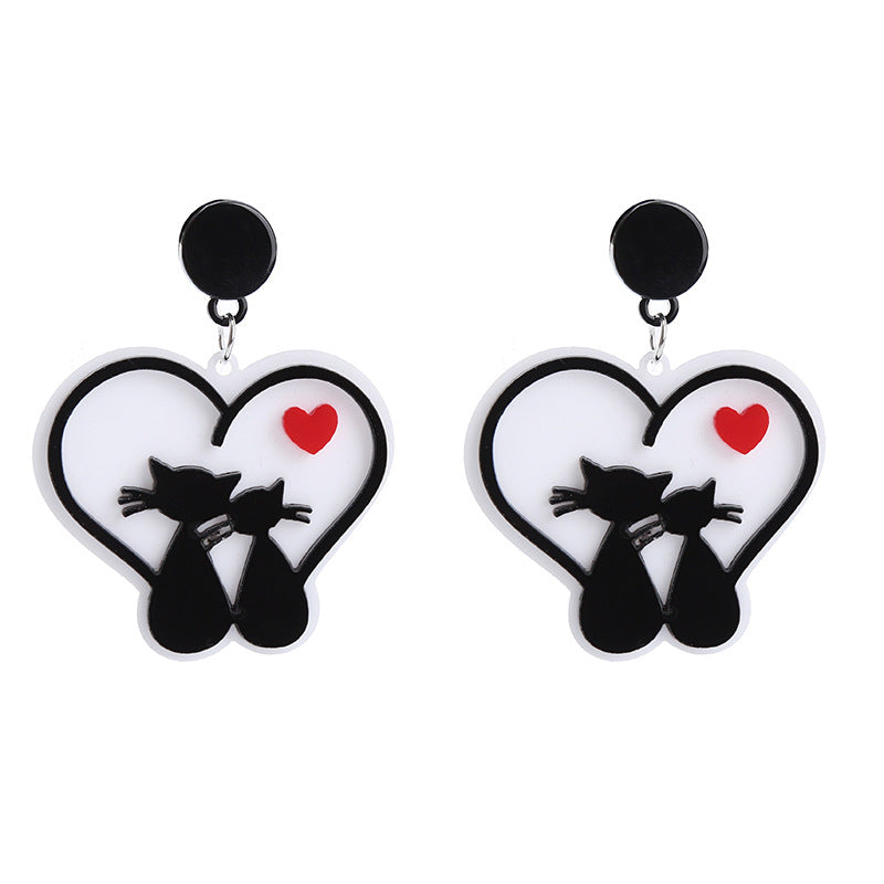 Wholesale Valentine's Day Acrylic Hearts Earrings